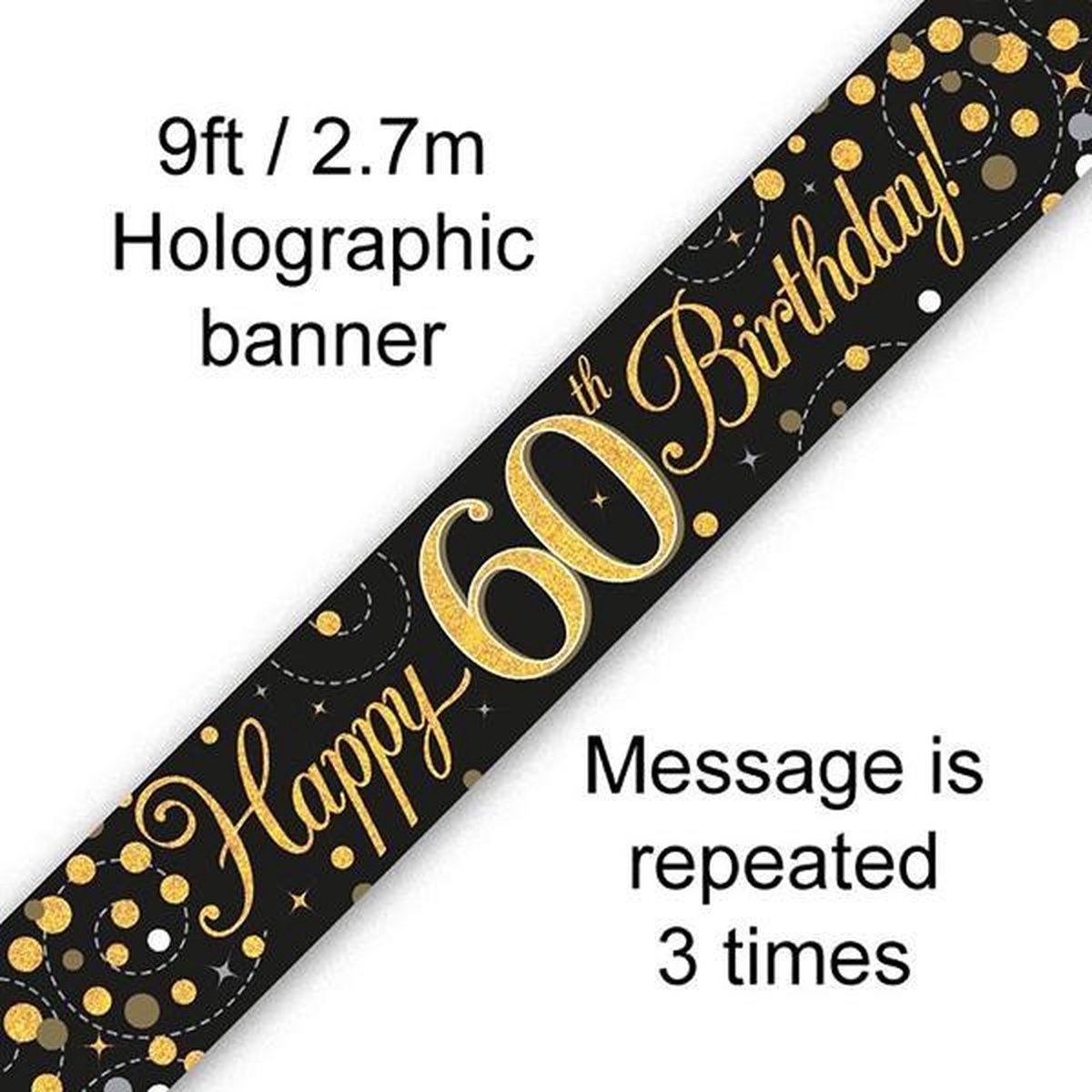 Banner 60 jaar Zwart  en Goud