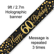 Banner 60 jaar Zwart  en Goud