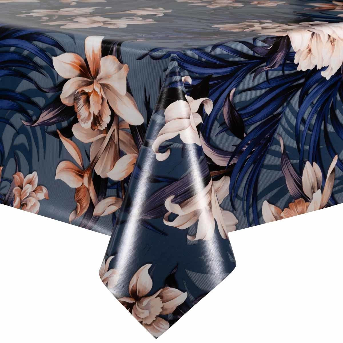MixMamas Tafelzeil - 140 x 250 cm - Hibiscus - Blauw