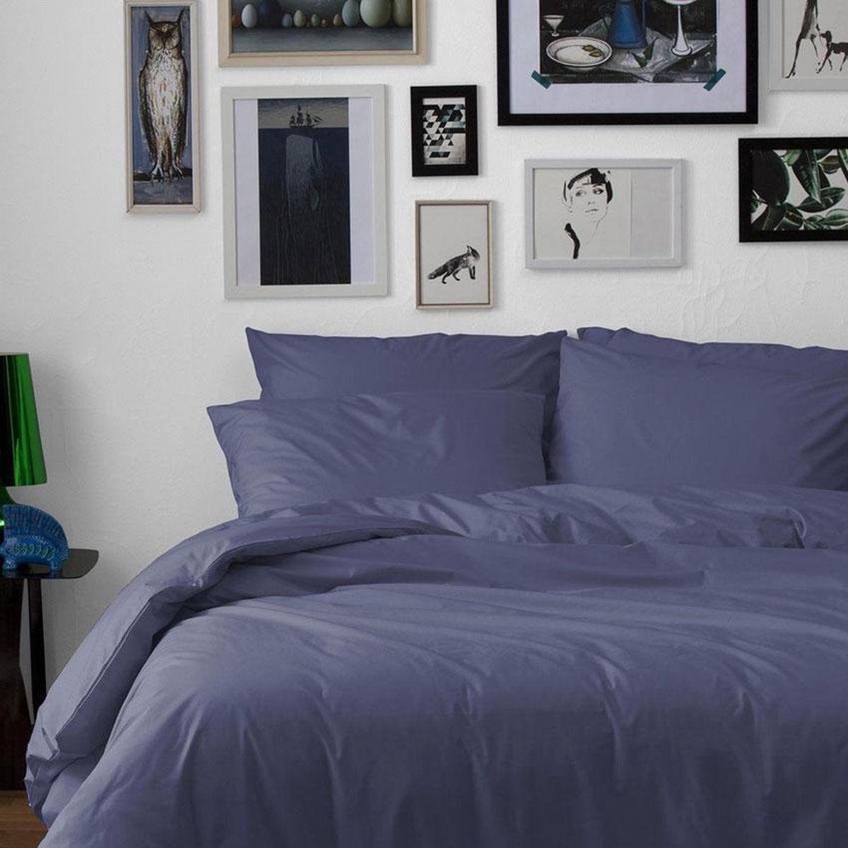 Dekbedovertrekset katoen 240 x 200/220 (48) dark blue uni Damai
