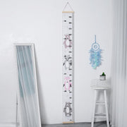 Groeimeter babykamer kinderkamer beer - Canvas - hout - 200x20 cm - Decoratie Meetlint - Wanddecoratie