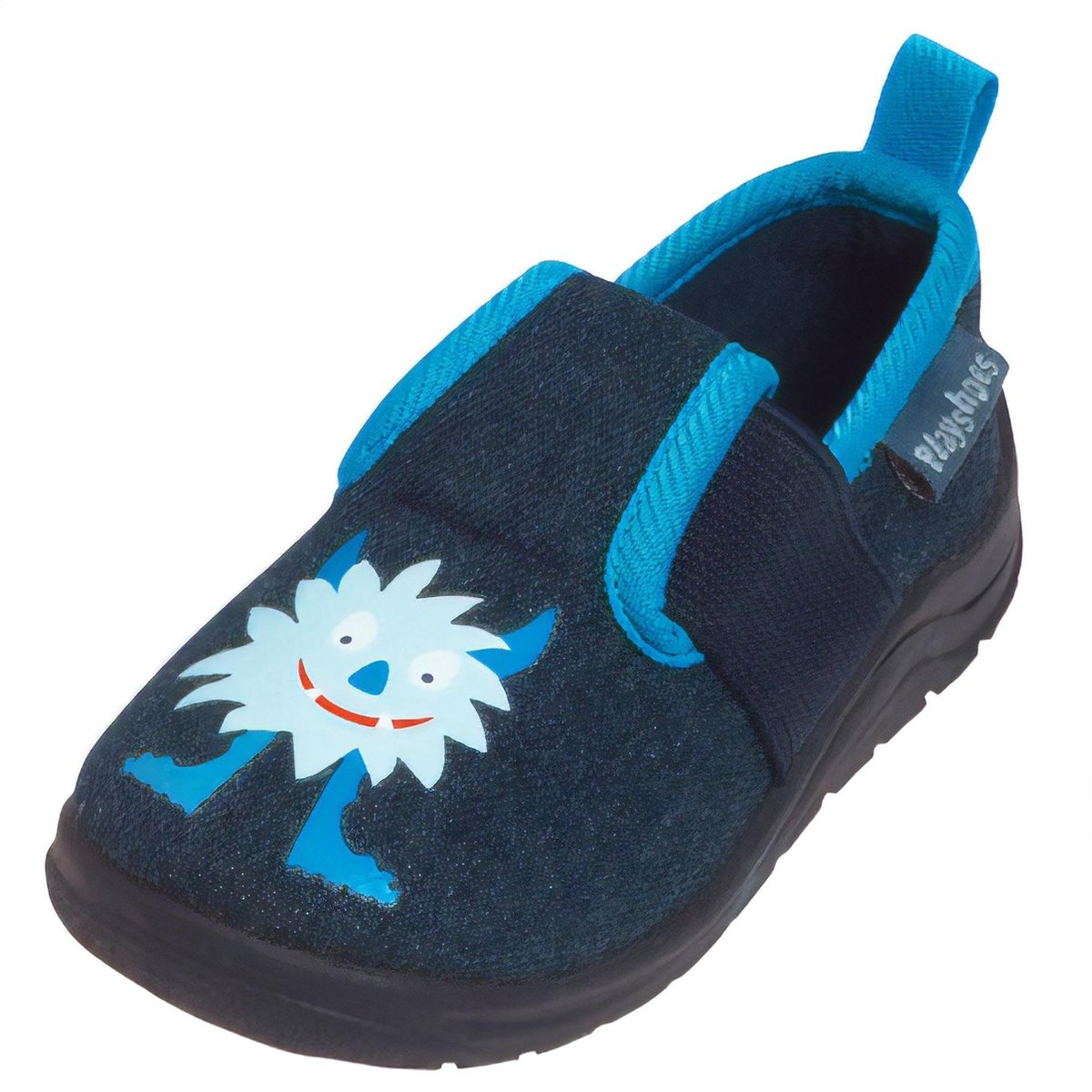 Playshoes Instappers Monster Jongens Blauw Maat 24/25