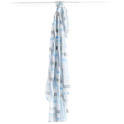 Lulujo swaddle 70% bamboo/30% katoen 120x120 cm - Blue Chevron