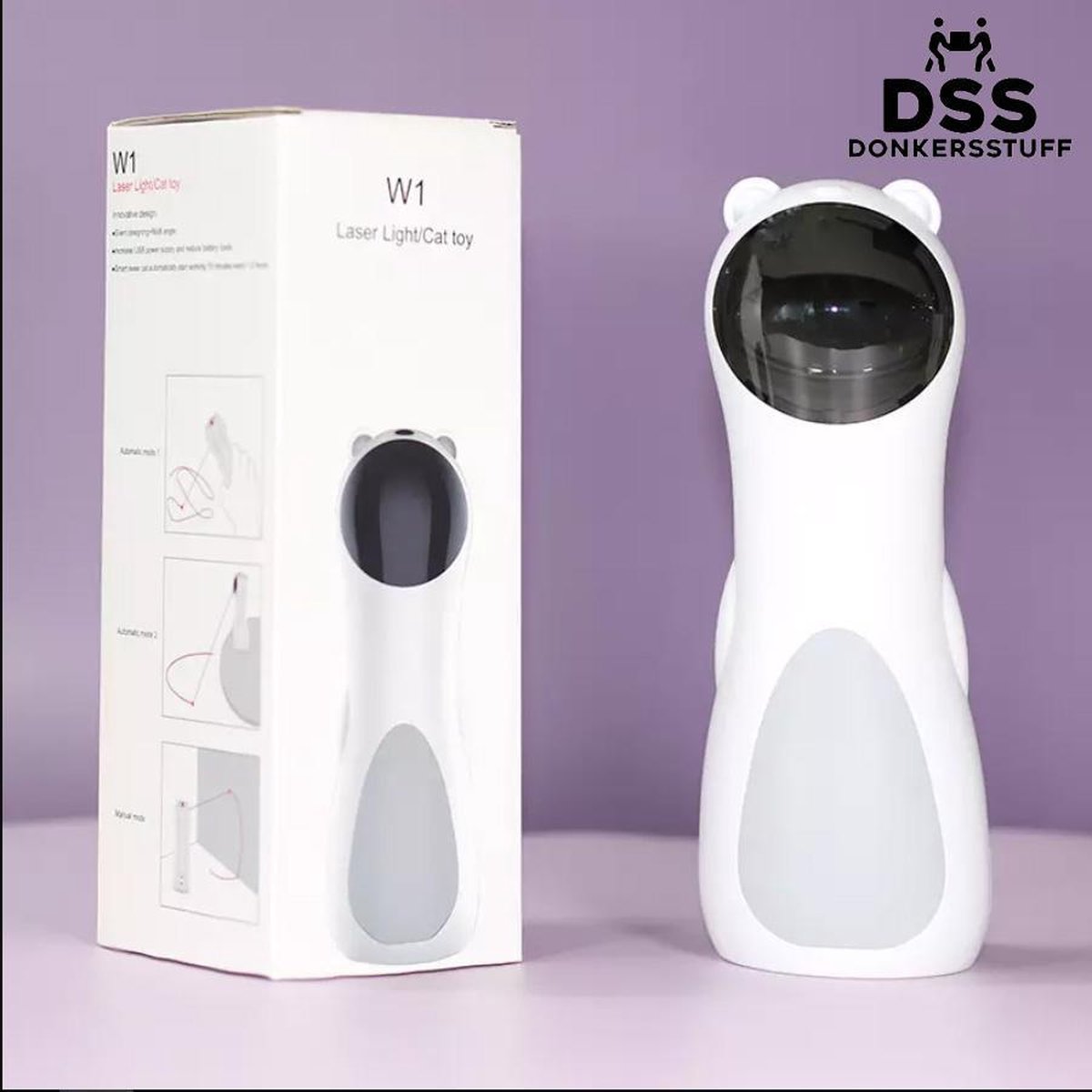 Automatisch Kattenspeeltje – Laser – kattenlaser - Intelligent Interactief voor Katten – Laser kat – 9 Verschillende standen – Incl. Oplaadkabel – Geruisloze motor