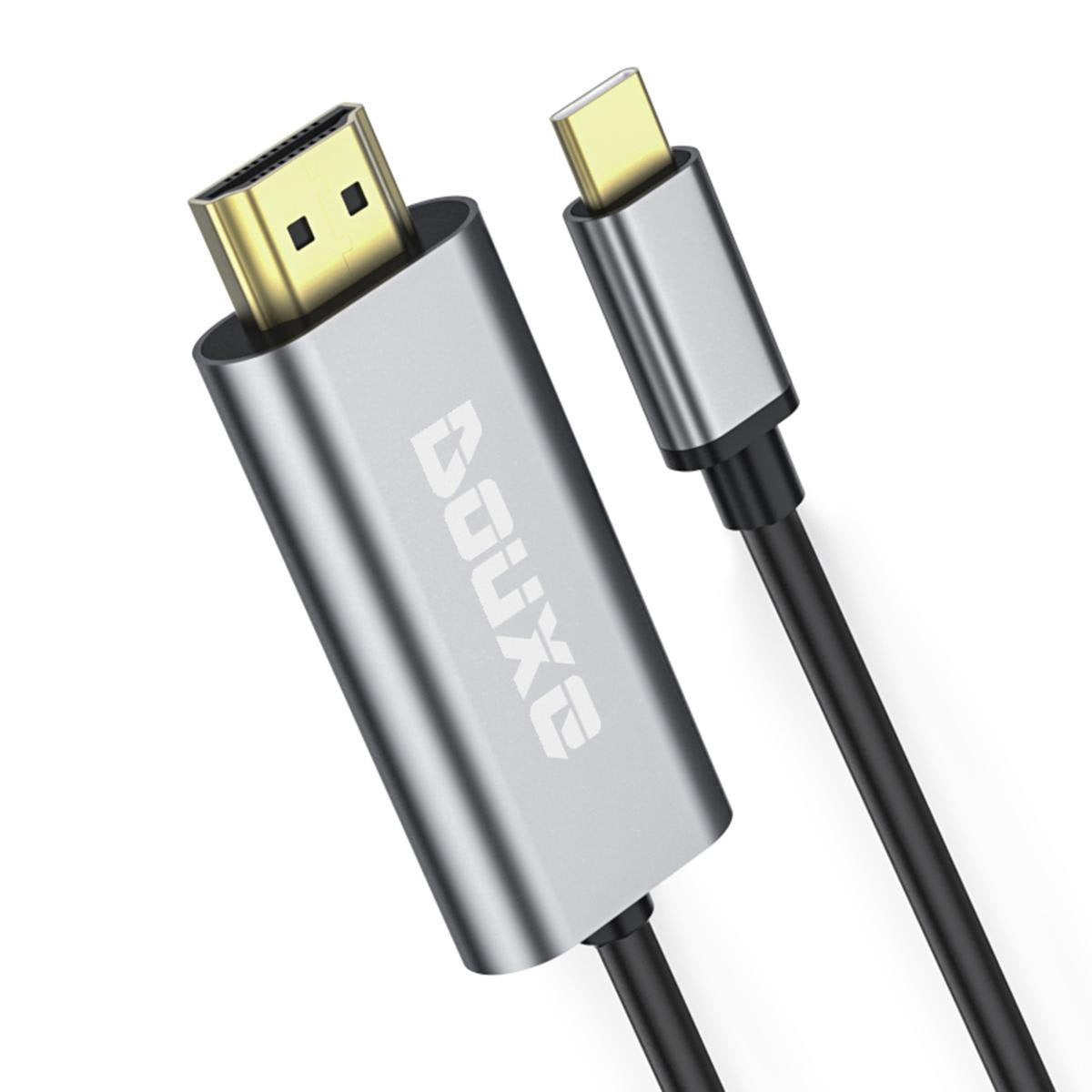 Douxe HK1 | USB C naar HDMI Kabel - USB C naar HDMI Adapter - 4K@30Hz - Kabellengte: 1.8M - Space Grey