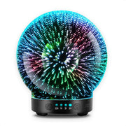 SensaHome Glazen 3D Aroma Diffuser - Nachtlamp en Luchtbevochtiger - Kleurrijke LED-verlichting - Aroma Vernevelaar - Galaxy 3