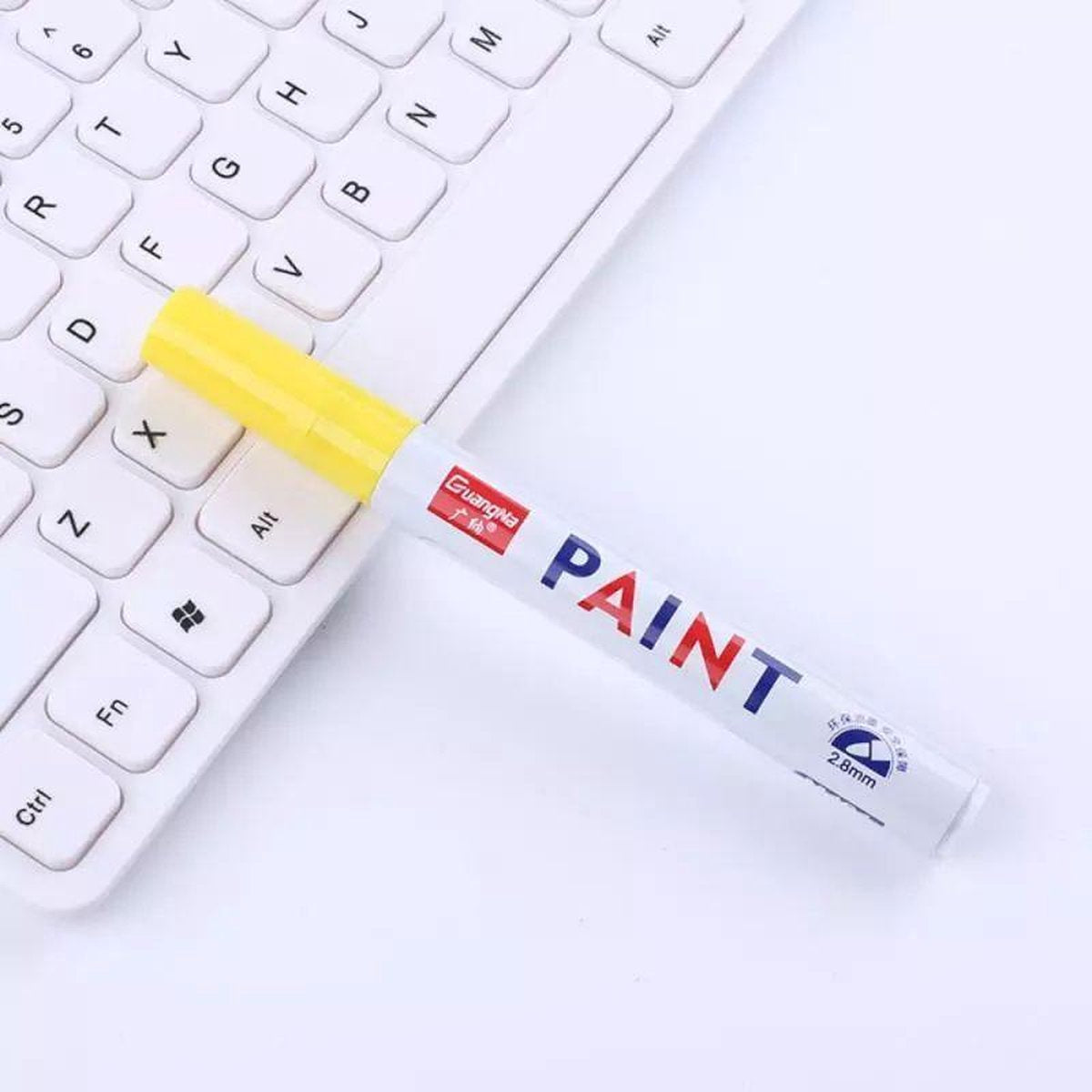 Premium Tyre marker / Bandenstift - Geel - Oliemarker - Kleur de banden van je auto/motor/fiets/etc met deze stift
