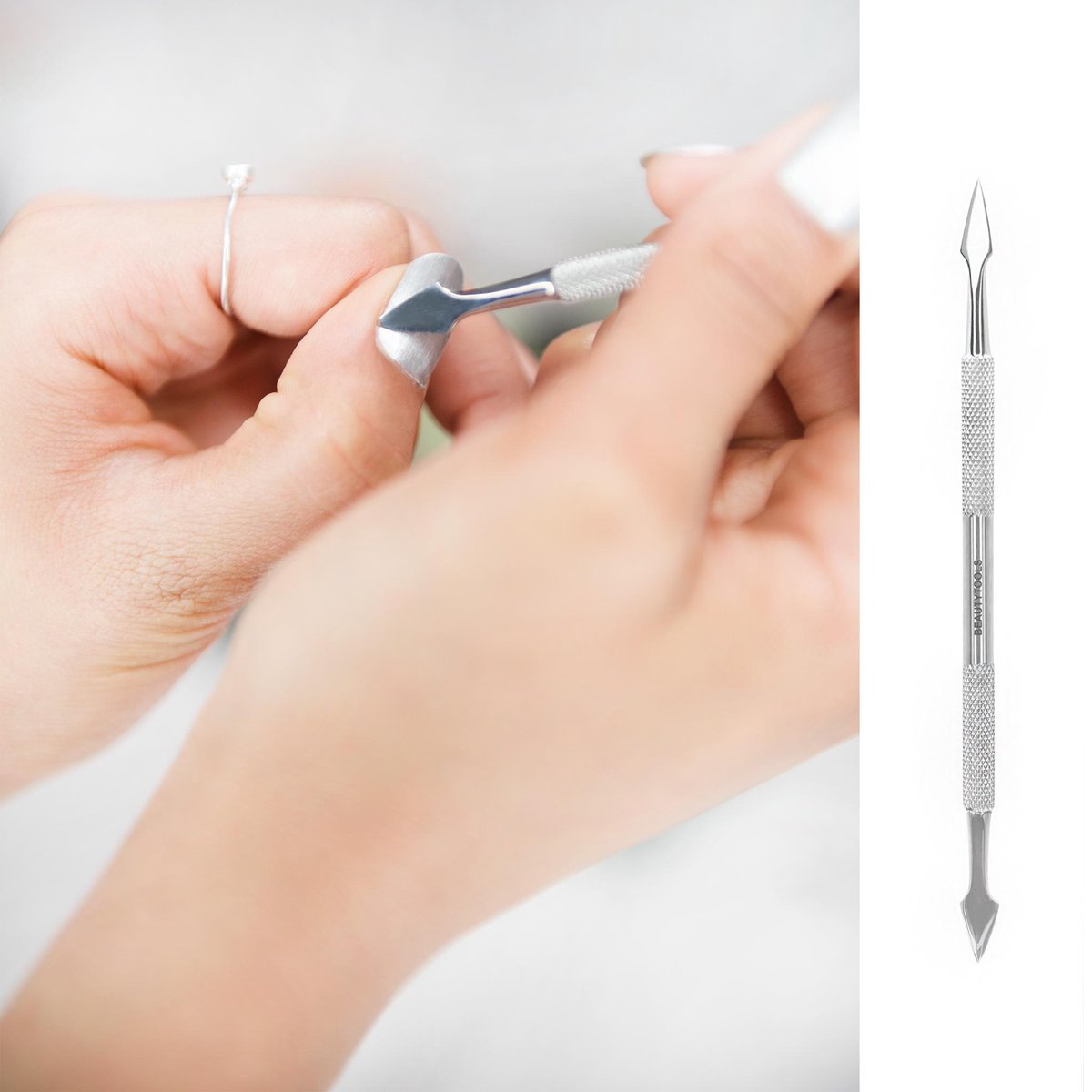 Beautytools Bokkepoot/Nagelriem Duwer (puntig / puntig) (13 cm) - (NP-0270)