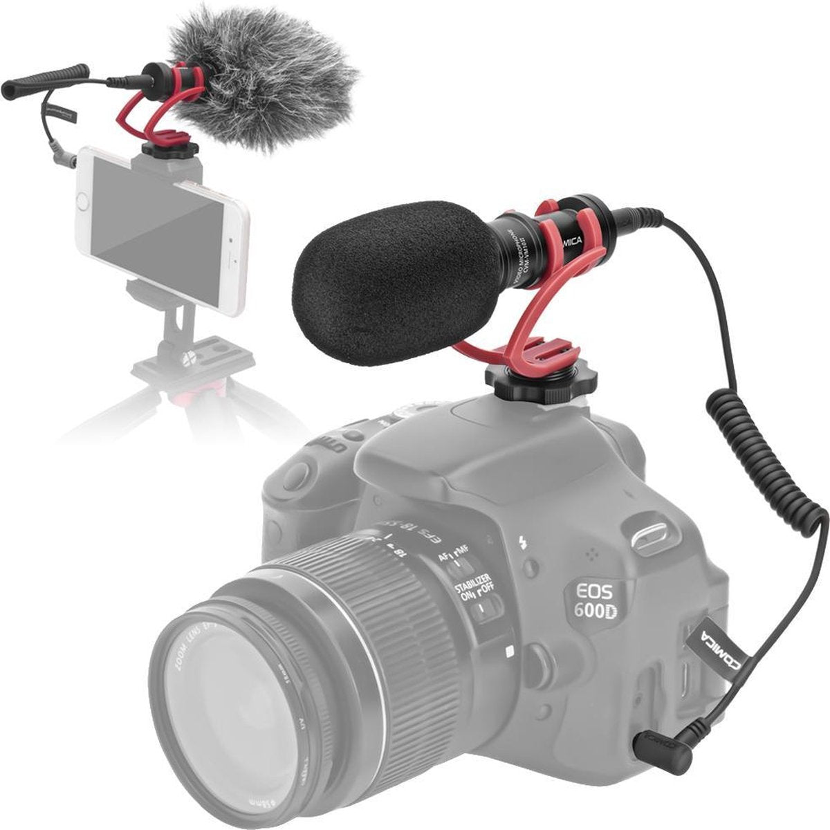 Comica CVM-VM10II compacte richtmicrofoon voor smartphone en camera