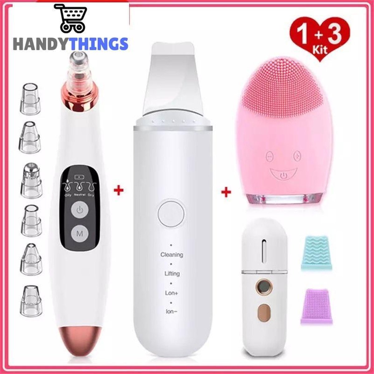 Professionele  Poriënreiniger Set - 4 in 1 - Volledige Gezichtsverzorging - Poriën Reiniger - Blackhead Remover - Mee eter Verwijderaar - Anti Puisten
