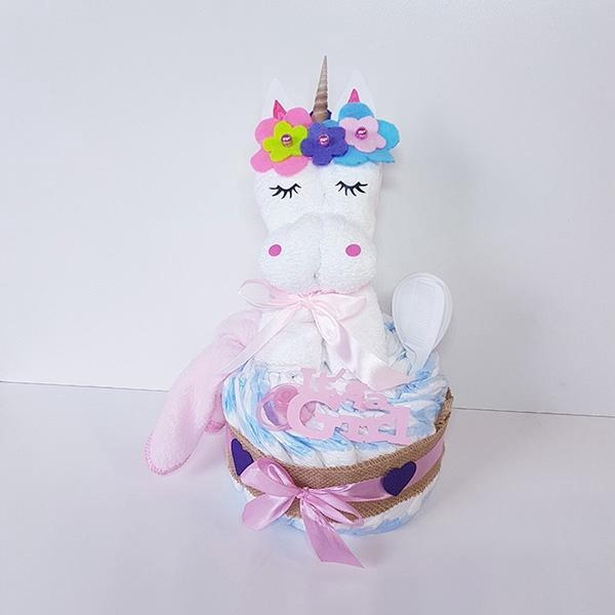 Luiertaart Unicorn | Kraamcadeau | Kraampakket | Baby Cadeau