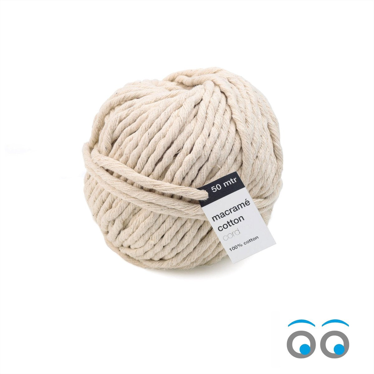 100 meter Macramé touw - Ecru - 2 rol van 50 meter