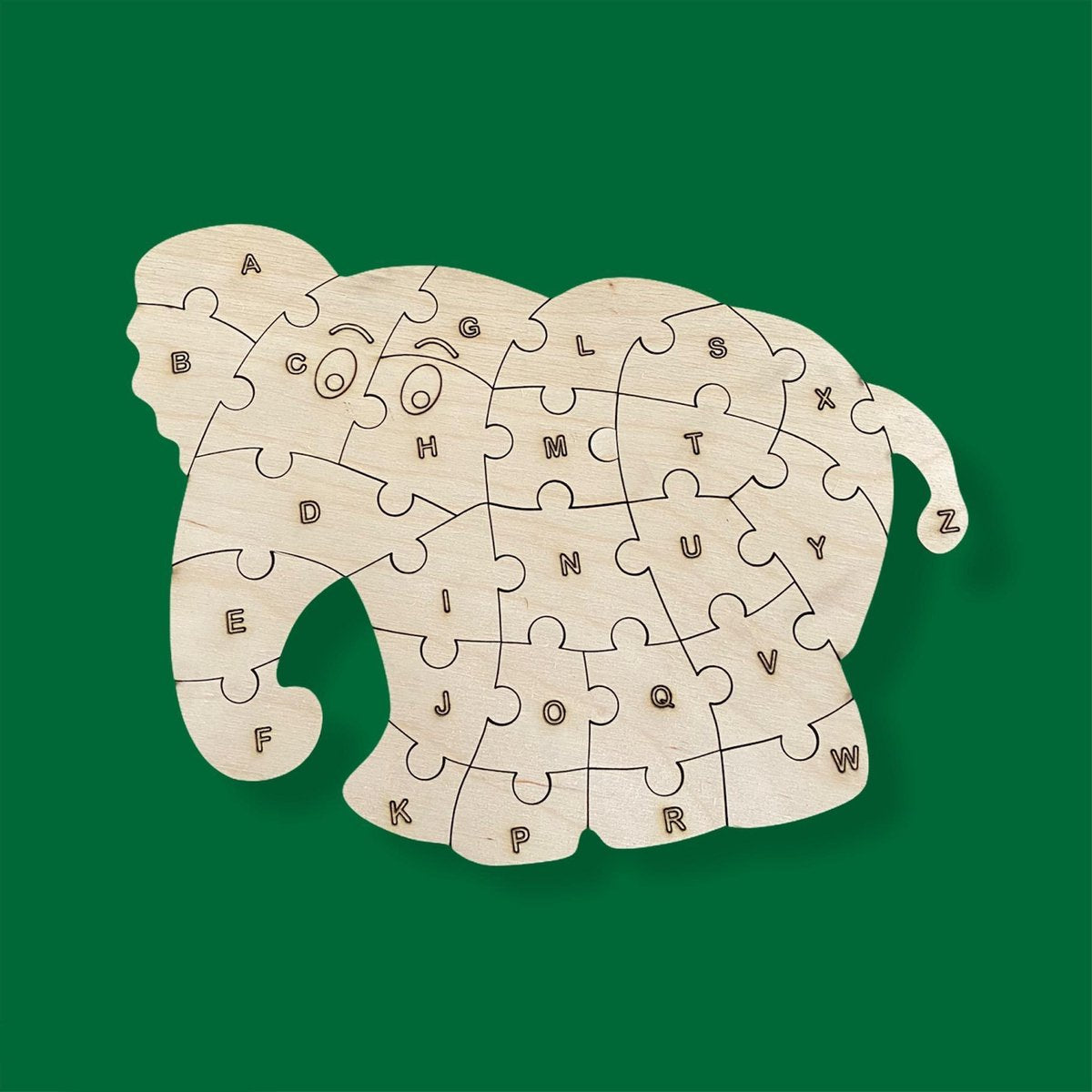 Kinder Puzzel - Hout - Olifant - Puzzels - Leren - 26x17