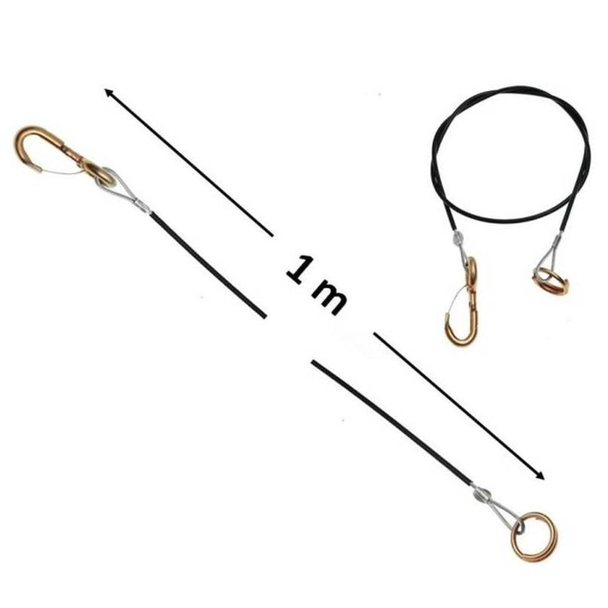 Aanhangwagen - Aanhanger - Breekkabel - Remkabel - Oplooprem - Safetykabel - 100 cm - Zwart - Benson