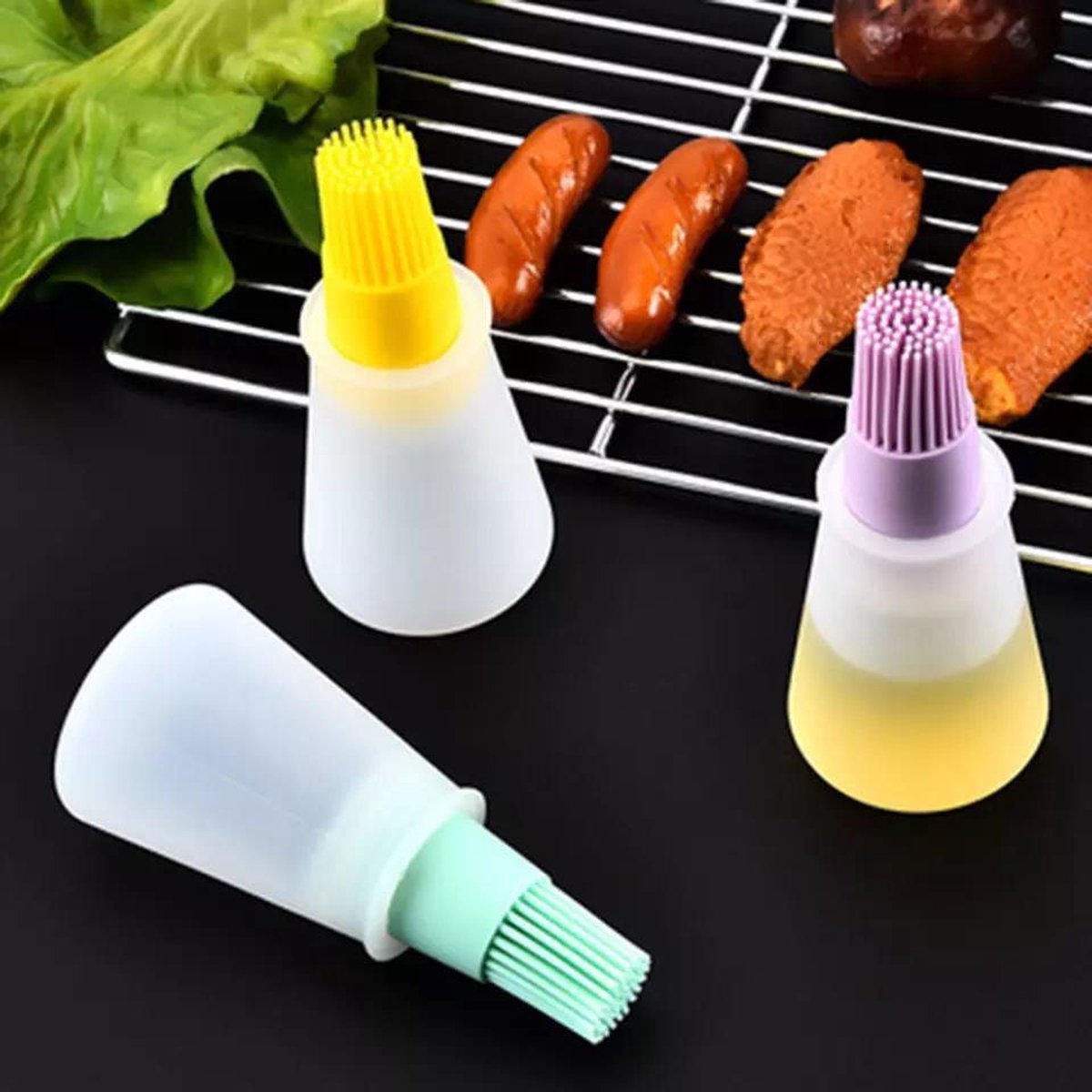 Silicone olie borstel - Groen - Grill borstel - Olie fles -  Keuken tool - Sausfles BBQ - Kwast - keuken kwast - koken bakken