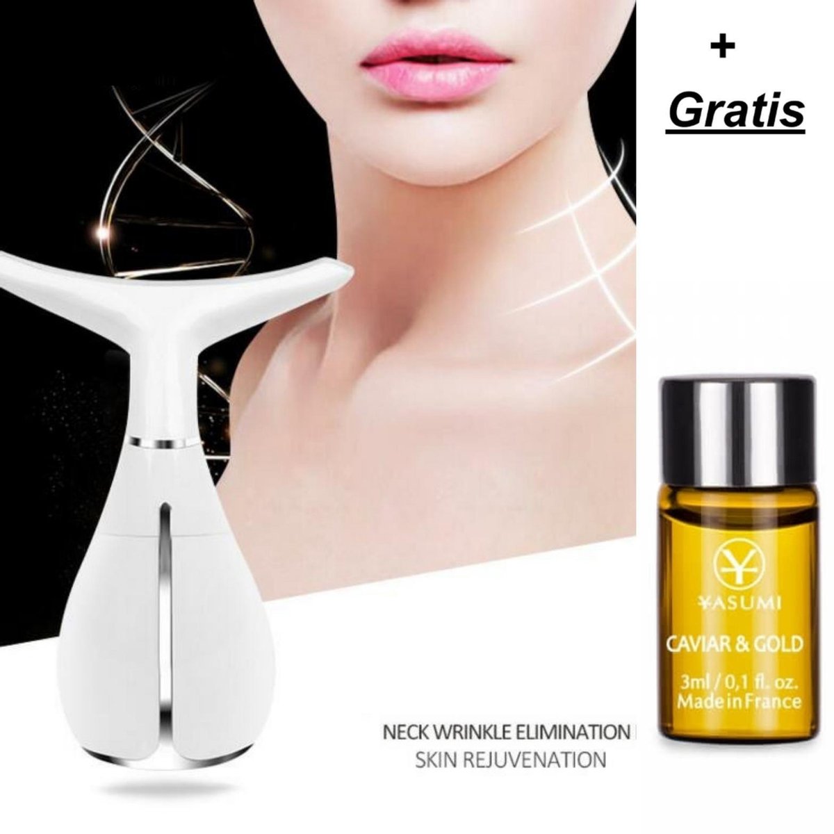 Ms.W - Anti-Aging Wrinkle Elimination Device | Huidverzorging apparaat | Nek en gezichtmassage apparaat | Mesotherapie| Wegwerking dubbele kin