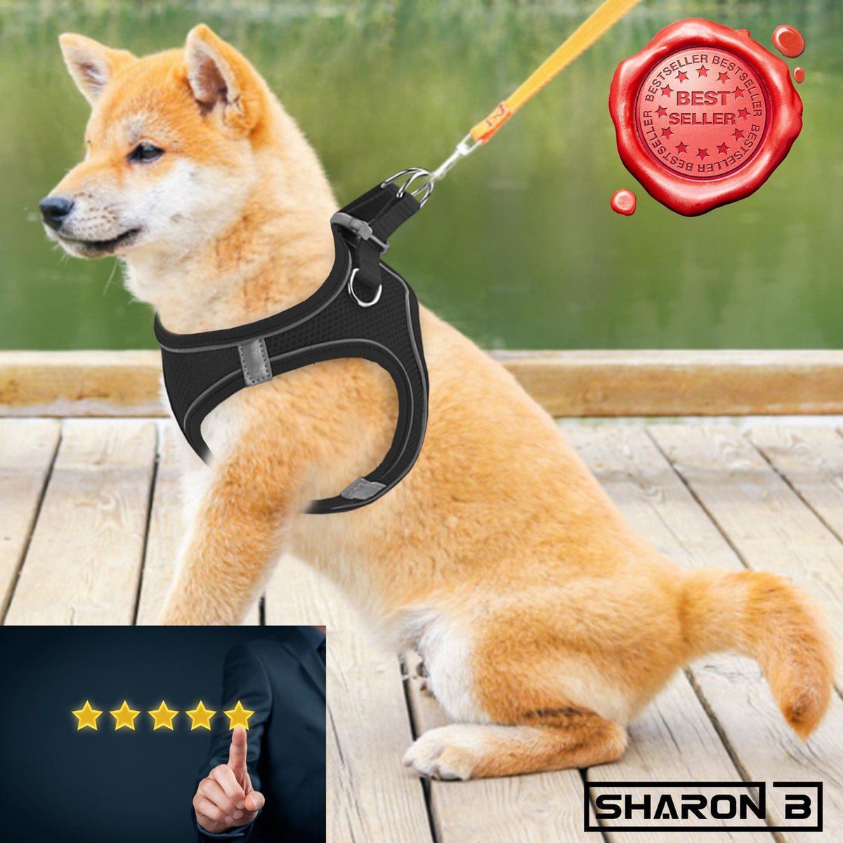 Hondentuigje maat S - Zwart - Voor kleinere honden - No pull harnas - Anti trek - Reflecterend - Controle en rust bij hond en baasje - 5 jaar garantie