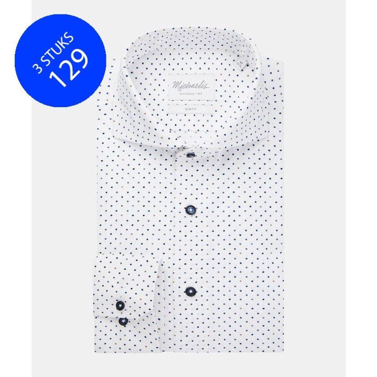 Stippen print Michaelis Shirt-boordmaat: 38