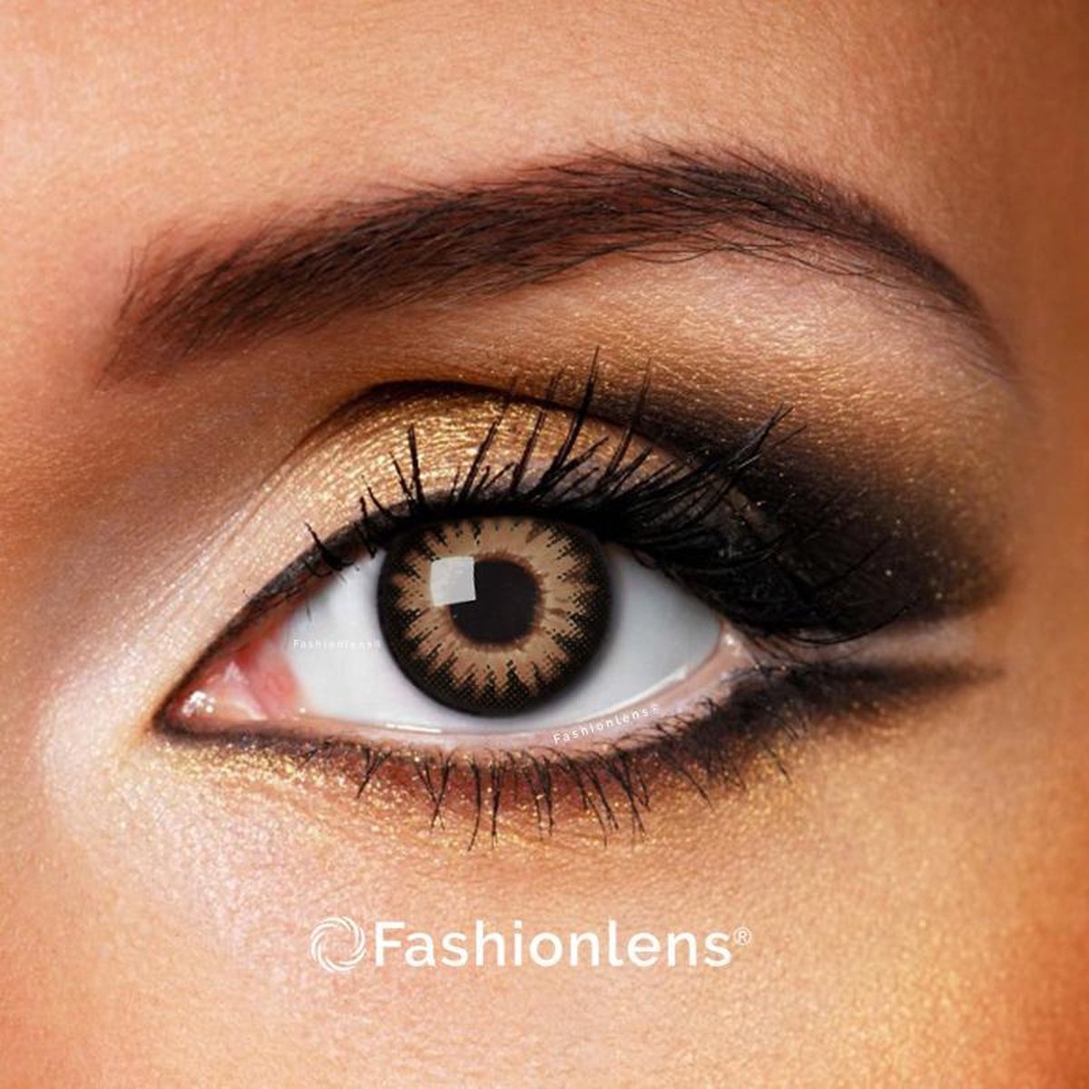 Kleurlenzen - Blooming Brown - jaarlenzen met lenshouder - bruine contactlenzen Fashionlens®