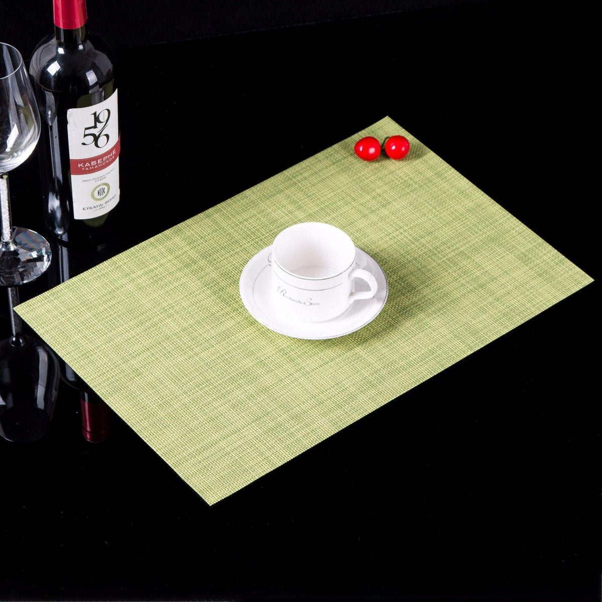 Eyzo Hittebestendige en Antislip PVC Placemats / Pannenonderzetter - 3-pack groen