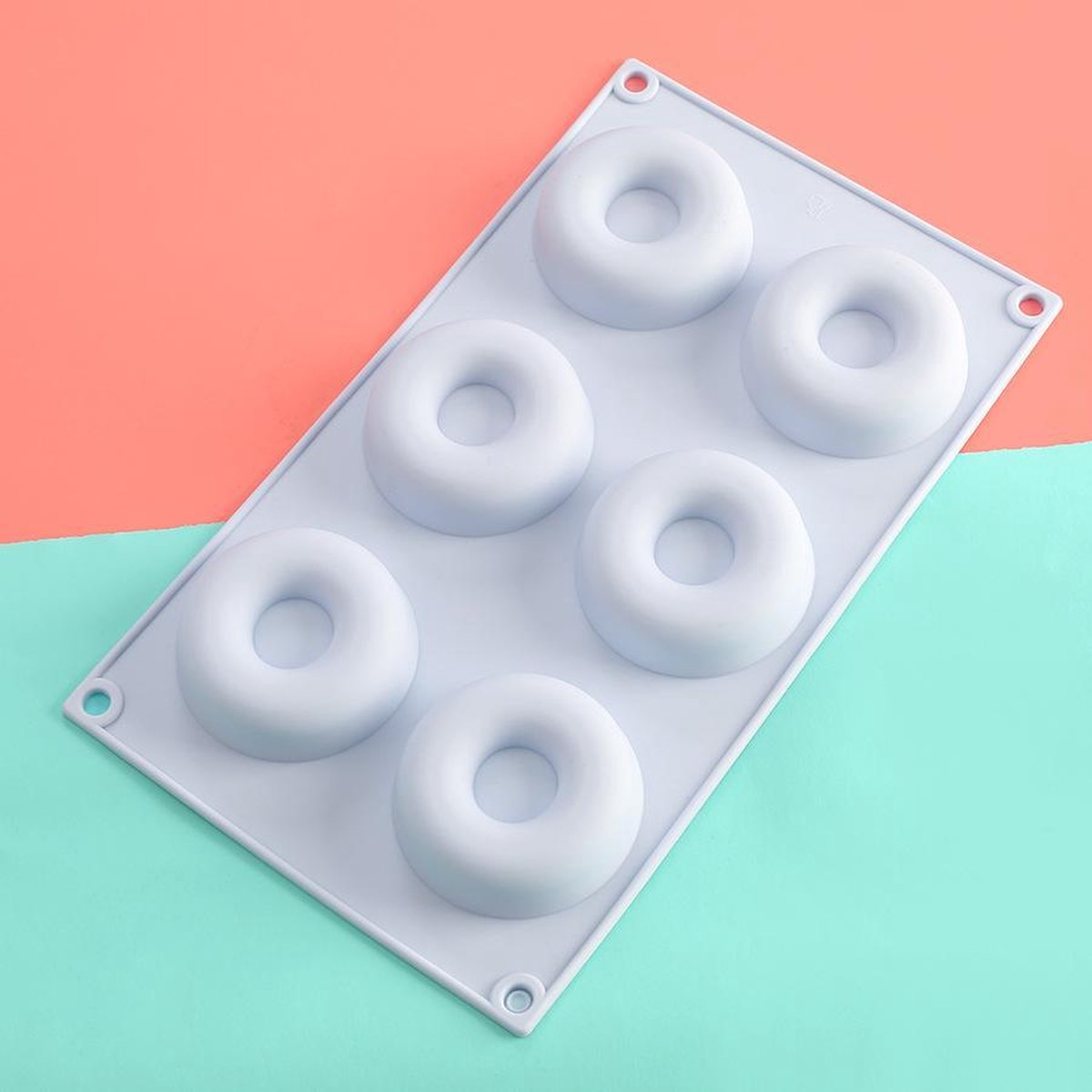 ZijTak - Donut bakvorm - Silicone - Donutvorm - Goede kwaliteit- Anti kleeflaag - 6 donuts - Zelf donuts bakken - Pastel blau