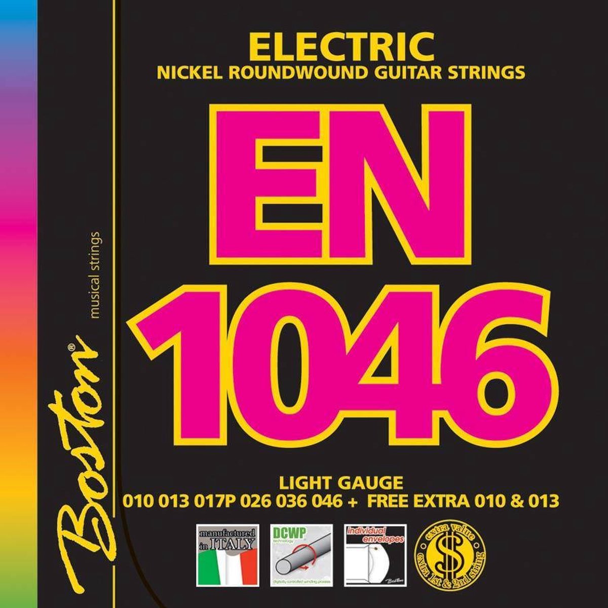 Snarenset elektrische gitaar Boston EN-1046 nickel roundwound Light