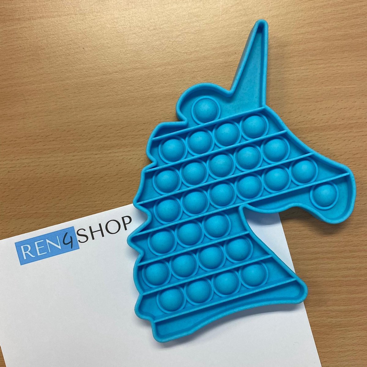 Ren4Shop© Fidget Toys Pop It - Unicorn licht blauw - Eenhoorn - Stress verlagend - Gezien op TikTok!