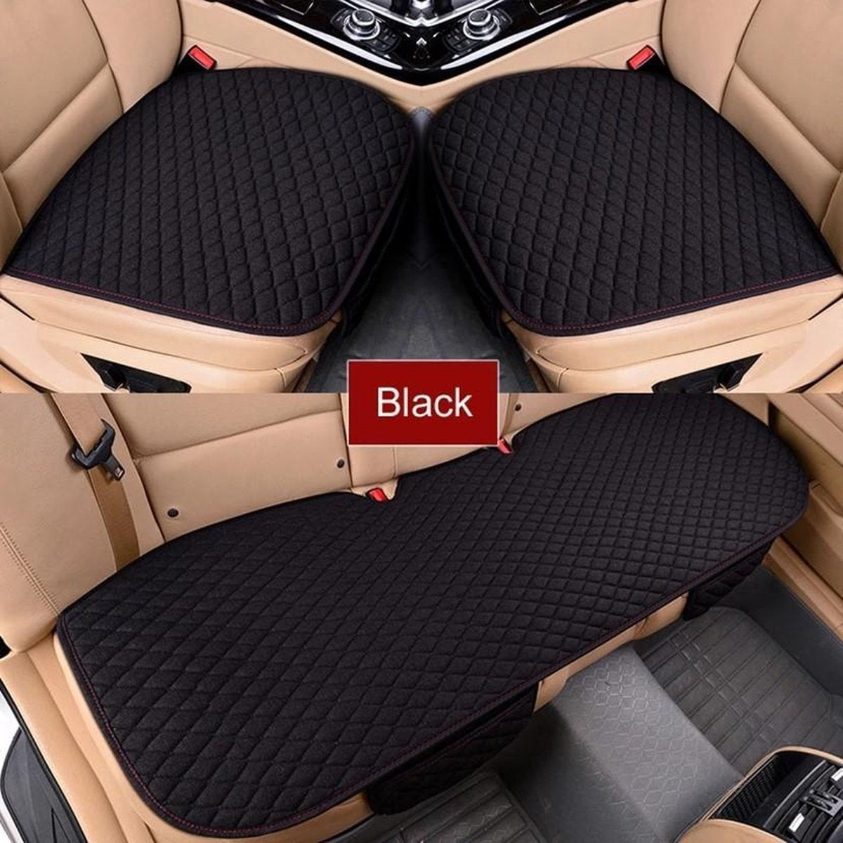 Autostoelhoes - Auto Accessories - Autohoes - Stoelhoezen Auto - Autostoel beschermer - Zwart - Universele - 3 Stuks/SET