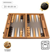 Leatherette Ostrich Tote Backgammon spel - 48x30cm - met Geel/Bruin & Dasty Ivoor  Top Kwaliteit
