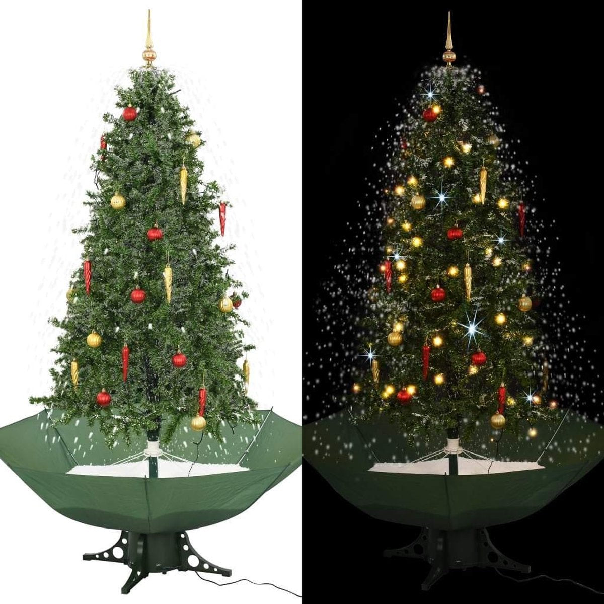 Medina Kerstboom sneeuwend met paraplubasis 190 cm groen