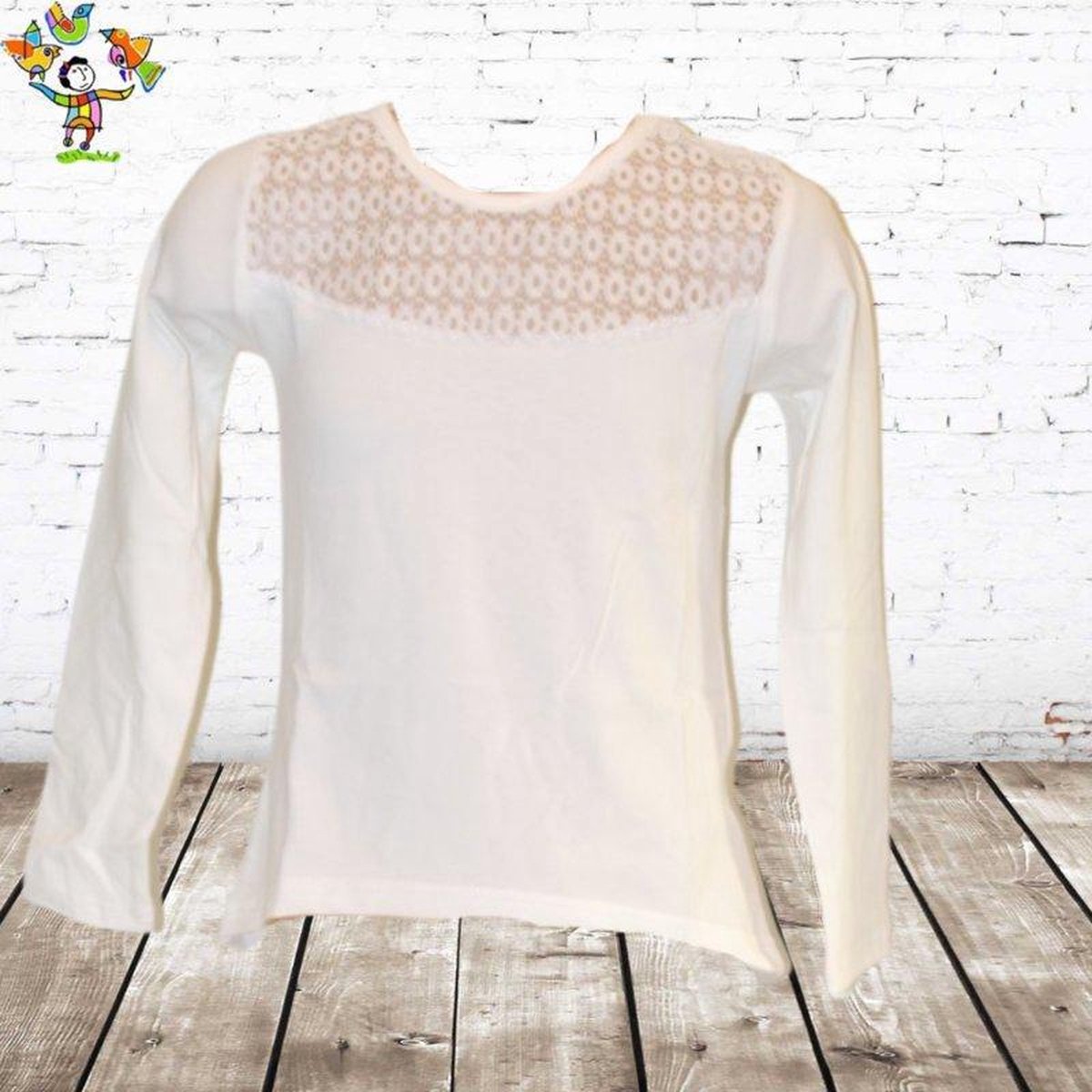 S&C Wit meidenshirt 98/104