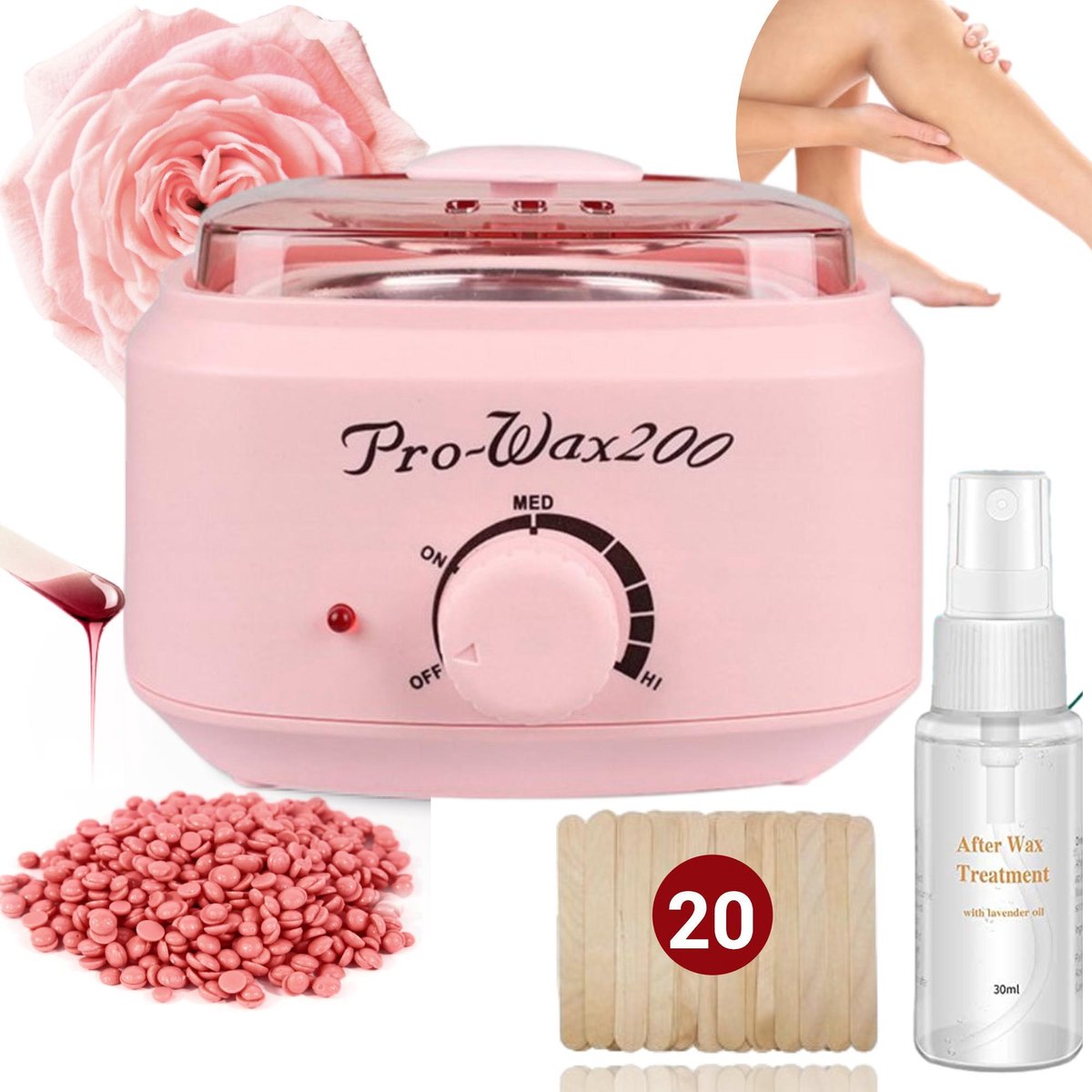 Wax Apparaat - Wax Beans - Wax Ontharen - Wax Verwarmer 500g Wax Bonen + Start benodigdheden