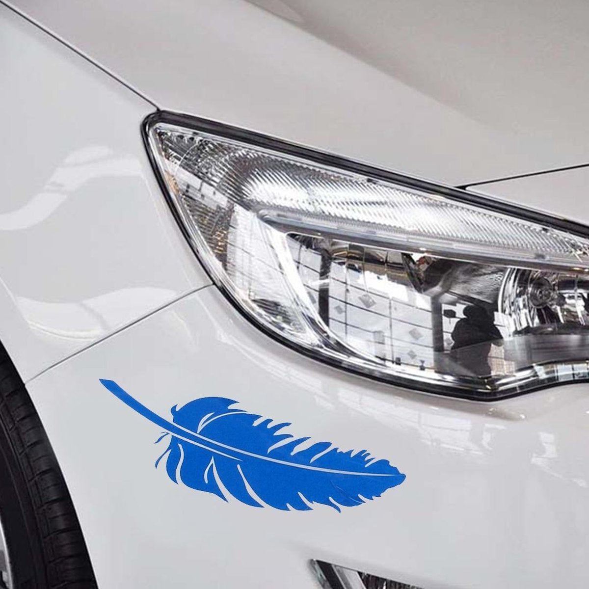 10 STKS embleem veer auto stickers waterdichte kunststof sticker sticker (blauw)