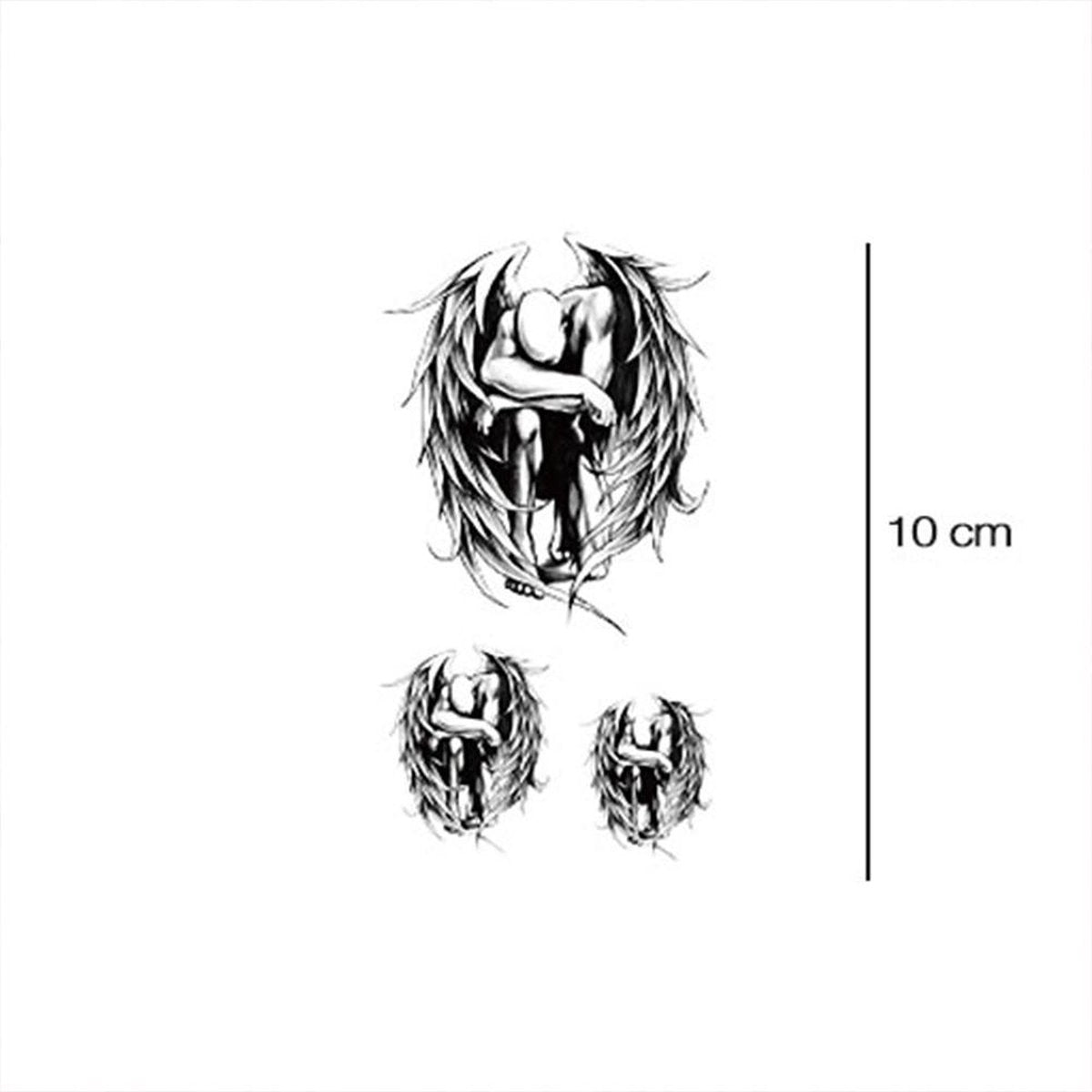 Denkende engel plaktattoo | 2 stuks