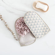 Luxe Scrubhandschoen - Badspons met scrubkant - Badspons -Scrub & Massage Spons - Roze