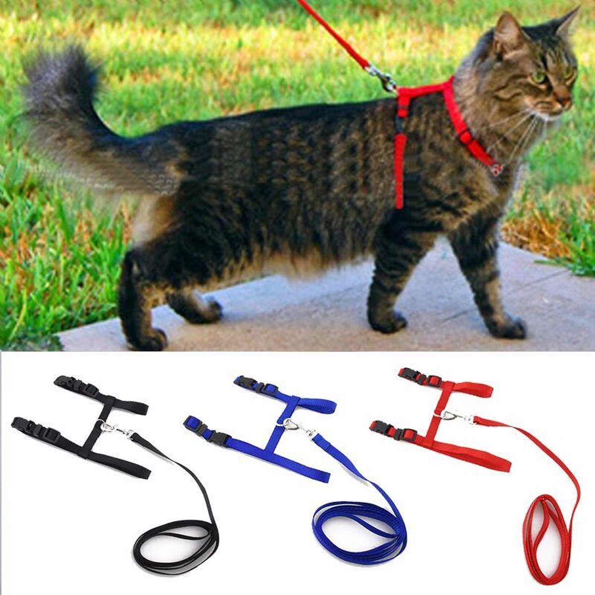 Hiden  Katten Tuigje - Zwart - 115 cm