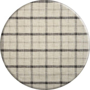 MixMamas Rond Tafelkleed Gecoat - Ø 140 cm - Grote etnische ruit Beige/Zwart