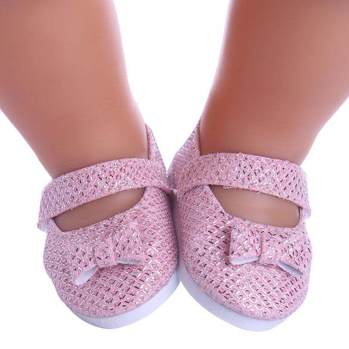 Dolldreams |Roze poppenschoentjes met lengte van 6