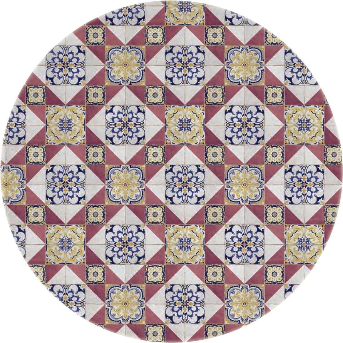 MixMamas Rond Tafelkleed Gecoat - Ø 140 cm - Old Tiles