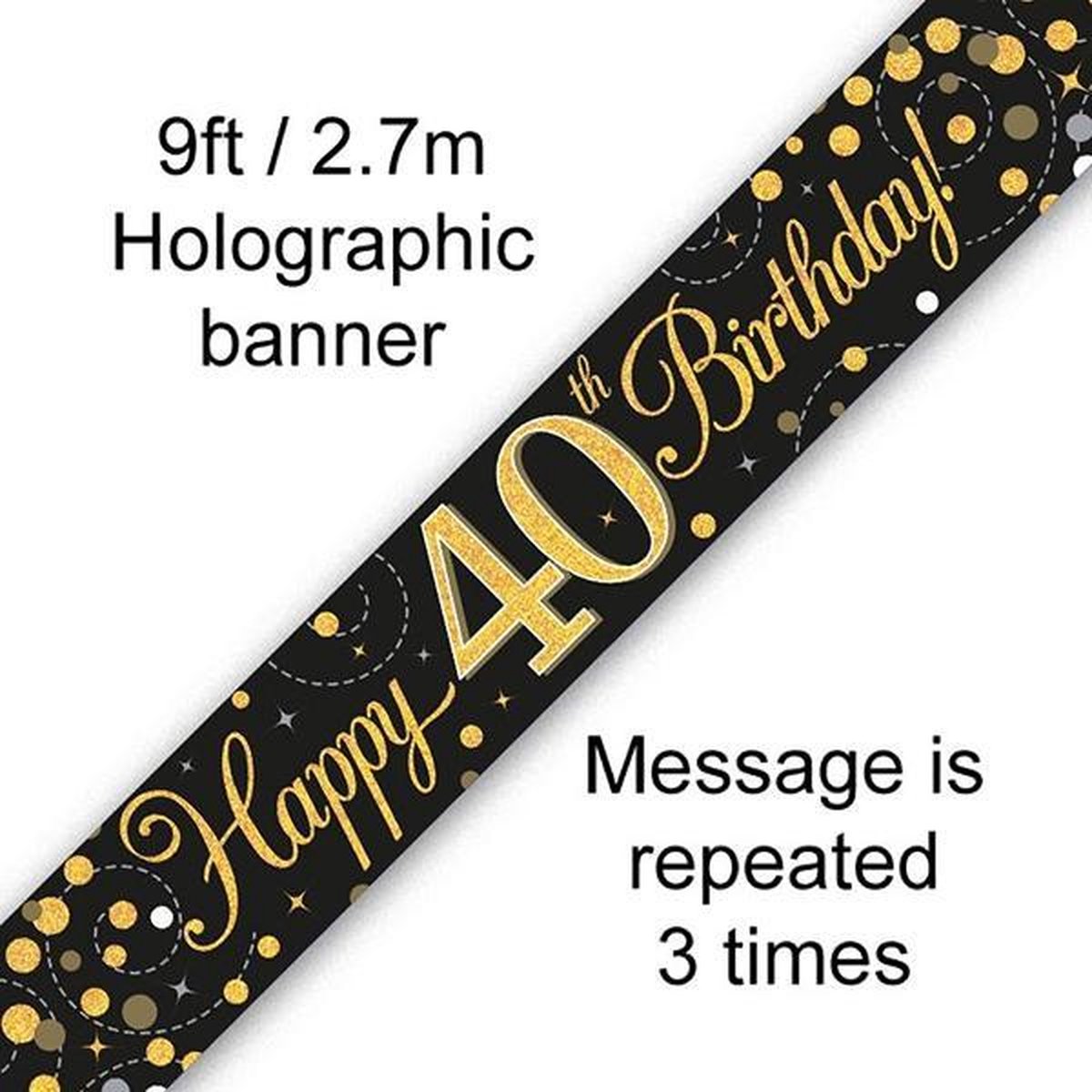 Banner 40 jaar Zwart  en Goud