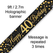 Banner 40 jaar Zwart  en Goud