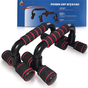 Aesthetify Push Up Bars - Opdruksteunen - Push Up Grips - Anti slip - Ergonomische grepen - Thuis Fitness - Compact - Rood