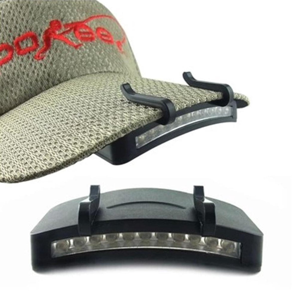 Medicca - Clip-On LED Pet Lamp - Pet Lamp - Pet LED - Vis Lamp - Kop lamp - Hoofd lamp - Kampeerlamp - Jacht Lamp - Zwart