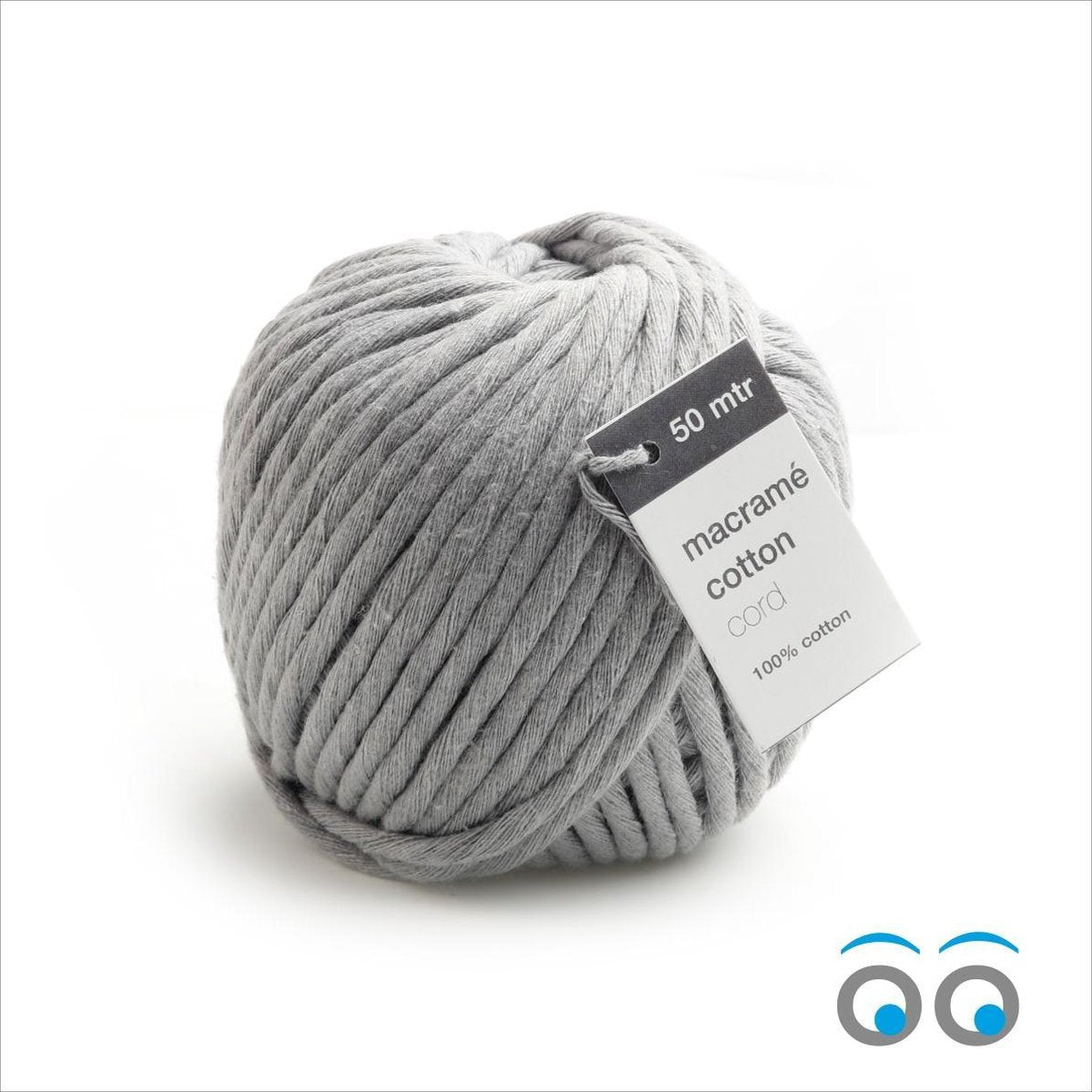 100 meter Macramé touw - Grijs - ( 2 rollen van 50 meter)