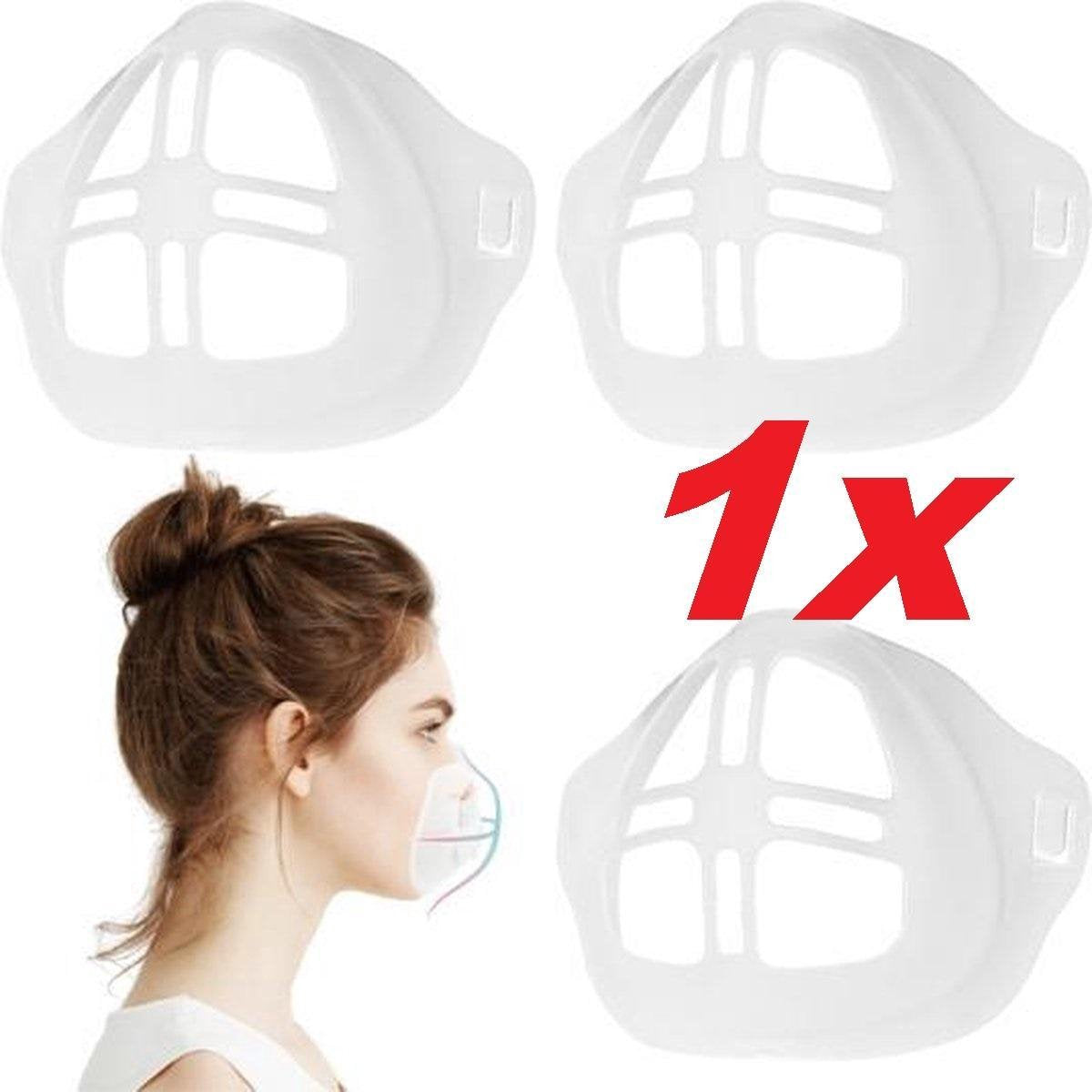 AirFrames - 1 stuk - Mondkapje Houder - Mondmaskerhouder - Voor Comfort - Innermask Silicone Mondkapjes - Mondmasker Beugel - Wasbaar - Herbruikbaar - Face Mask - Gezichtsmasker - Mondkapje Ondersteuning - Bracket 3D - Voor Mondkapje
