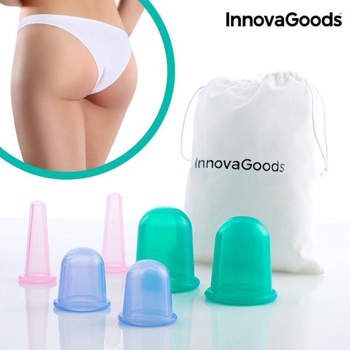 InnovaGoods Anticellulitis Zuignappen met Massagefunctie (Pakket van 6)