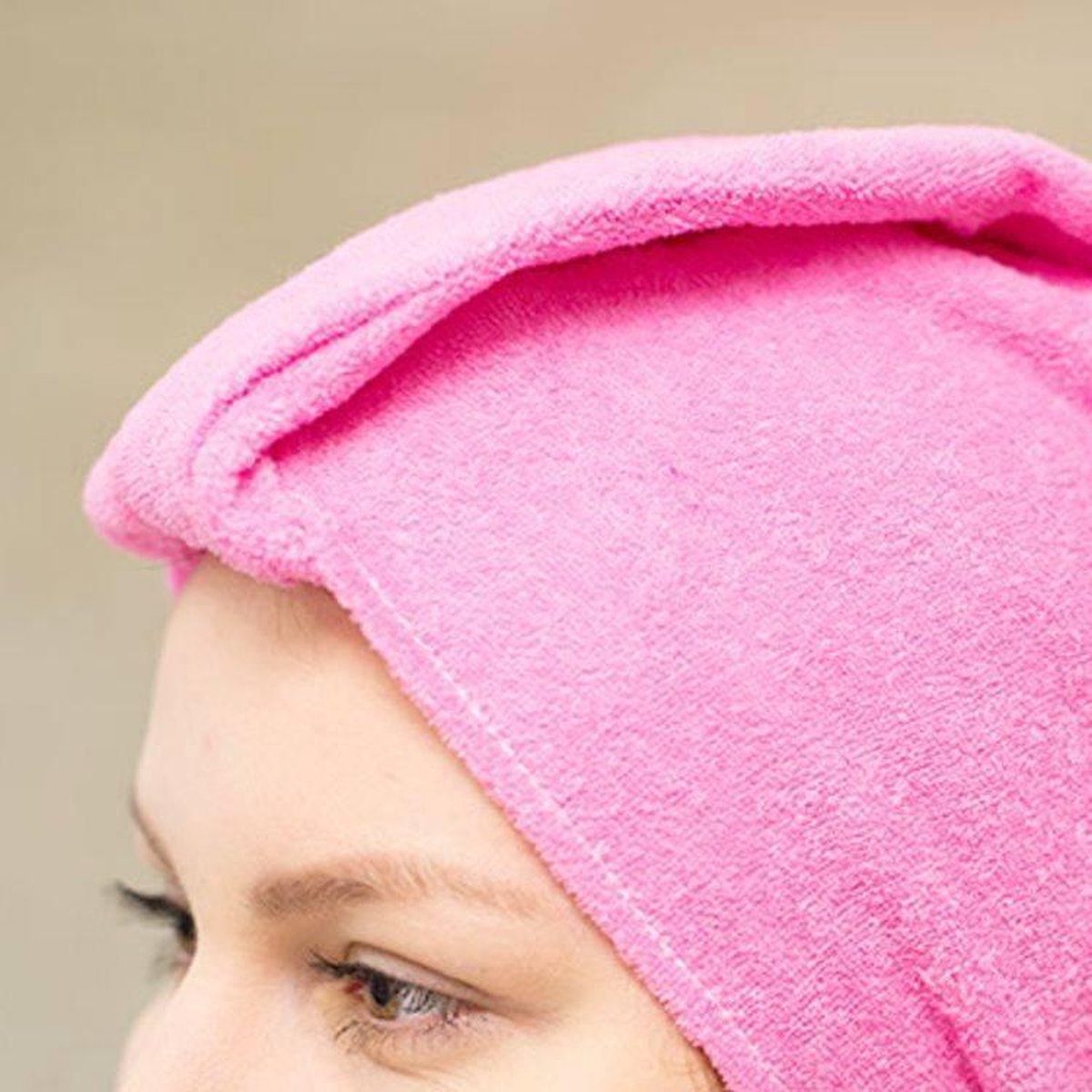 Mega Beauty Shop® tulband Schoonheidsspecialiste Donker roze - badstof