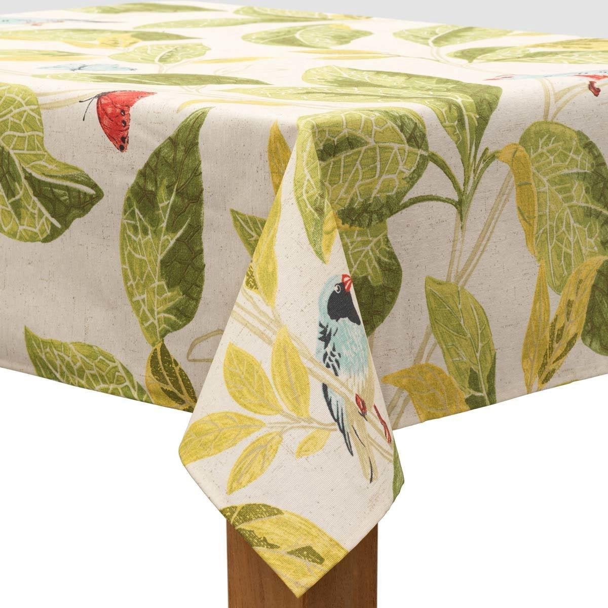 MixMamas Tafelkleed Gecoat Tropische Vogels - 140 x 250 cm