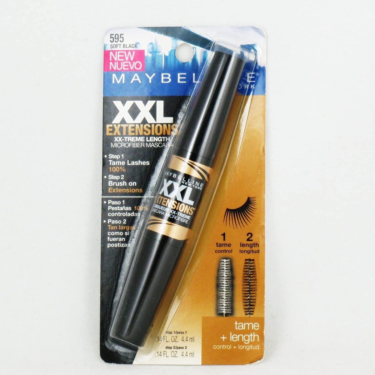MYBELLINE XXL EXTENSIONS XX-TREME LENGTH MICROFIBER MASCARA TAME+LENGTH 592