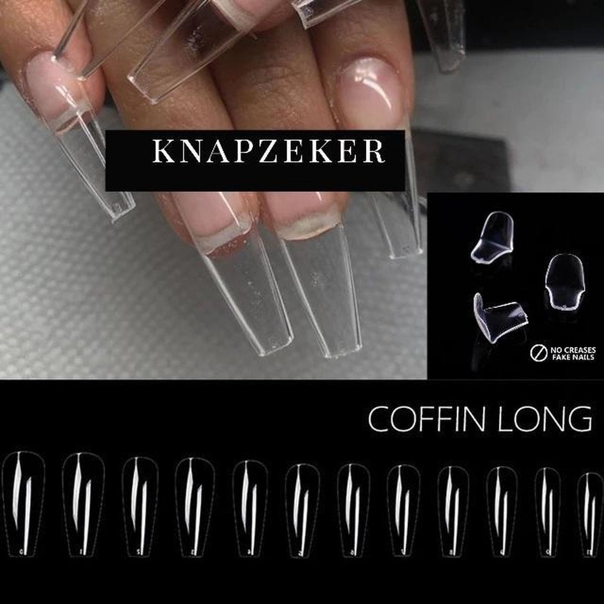 Gel Soft flex Tips 100% soak-off  Nail Extension  Full Cover  Long Coffin press on nails Coffin nagels van hoge kwaliteit  False Tips plaknagels met lijm nepnagels 240ps  Fake nails  - Nageltips  Transparant / Clear Tips  +  nagelvijl + nagellijm